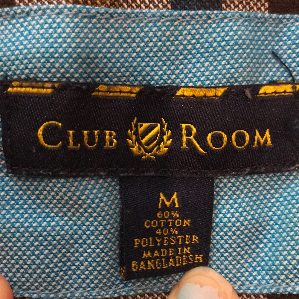 Blue, Brown and Tan Club Room Plaid Dress Shirt - Picture 2 of 2